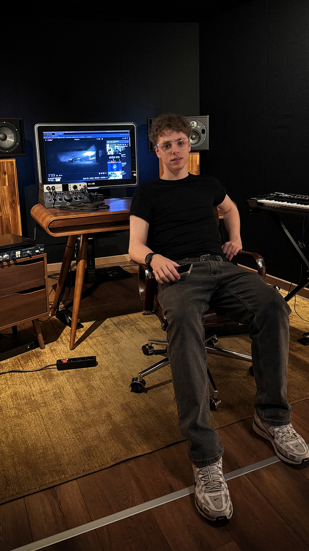 Tom, founder of Arvo, in his production studio